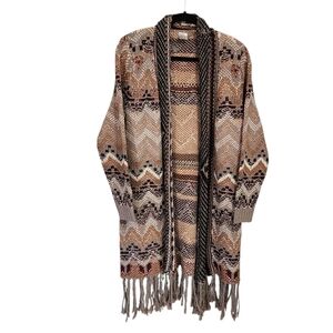 Womens Sweater Cardigan L/XL Aztec Southwest Western Boho